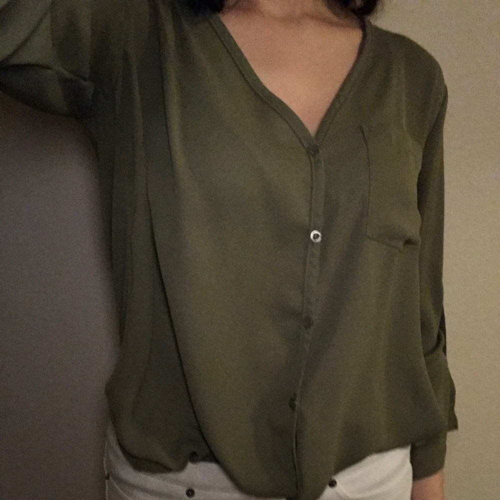 Olive Professional Button Up